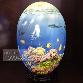Đèn sứ Bato vẽ cảnh dưới đáy đại dương