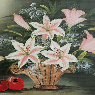 Tranh vẽ hoa ly - cao 42cm, rộng 66cm