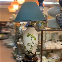 đèn ngủ vẽ hoa sen xanh cao 58cm