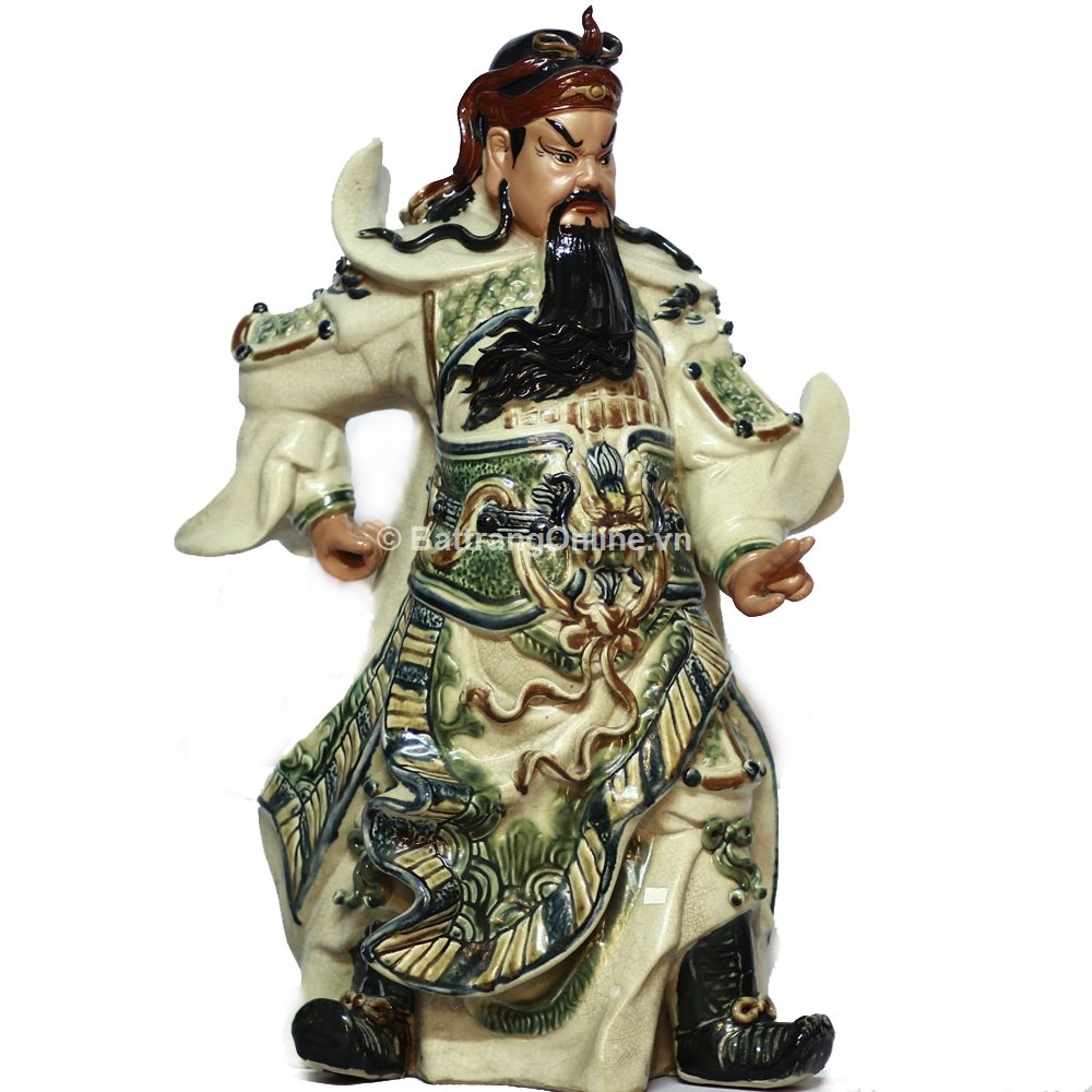 Tượng Quan Công - men rạn cổ - cao 65 cm | Tượng Quan Công