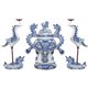 Đỉnh thờ tam sự men lam cao 63cm
